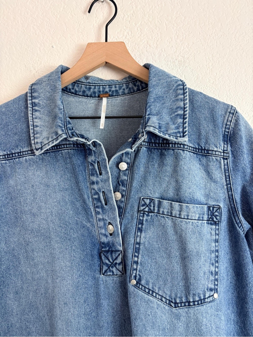 Free People Remino Denim Mini Dress - Picture 9 of 12